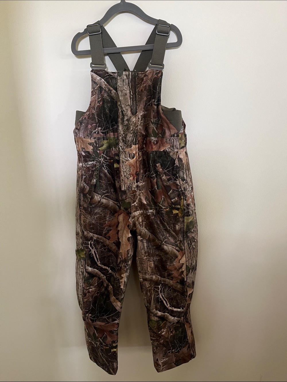 RedHead Kids Camo Bib Overalls in Brown and Green